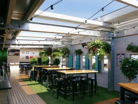 Meetings on a Rooftop Garden Terrace