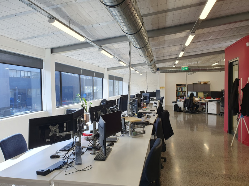 Shared space in modern warehouse conversion image 1